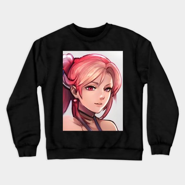 Beautiful redhead anime girl Crewneck Sweatshirt by animegirlnft